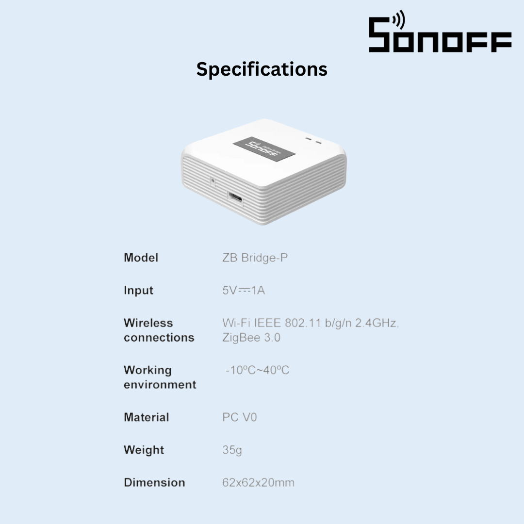 Sonoff - ZB Bridge-P Wireless Gateway (WiFi / Zigbee / Bluetooth : 2.4 –  Activio IoT store